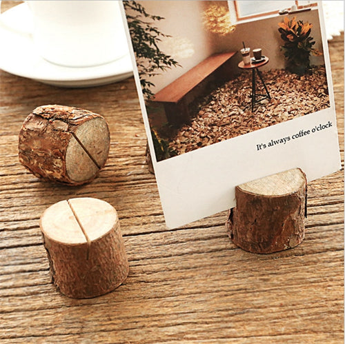 Wooden Figurines natural wood stump notes holder photo
