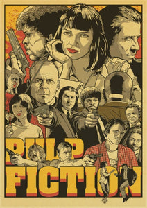 Quentin Tarantino Direct Uma Thurman Movie Pulp Fiction Vintage Paper Poster