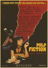 Load image into Gallery viewer, Quentin Tarantino Direct Uma Thurman Movie Pulp Fiction Vintage Paper Poster